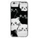 Чохол прозорий Print Animals для iPhone 6 | 6s Cats Black/White