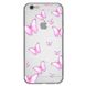 Чохол прозорий Print Butterfly для iPhone 6 | 6s Light Pink