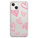 Чохол прозорий Print Love Kiss для iPhone 13 Heart Pink