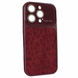 Чохол AITO PU-Leather Leopard Case для iPhone 16 PRO MAX Burgundy