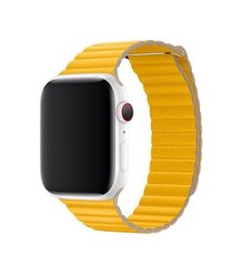 Шкіряний Ремінець Leather Loop Band для Apple Watch 42/44/45/49 mm Yellow купити