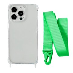 Чехол прозрачный с ремешком для iPhone 7 | 8 | SE 2 | SE 3 Lime Green купить