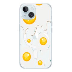 Чехол прозрачный Print FOOD with MagSafe для iPhone 15 Eggs