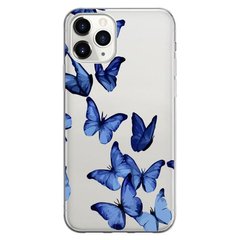 Чехол прозрачный Print Butterfly для iPhone 11 PRO MAX Blue купить