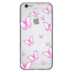 Чехол прозрачный Print Butterfly для iPhone 6 Plus | 6s Plus Light Pink купить