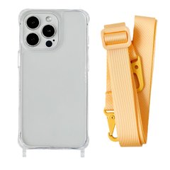 Чехол прозрачный с ремешком для iPhone XR Yellow купить