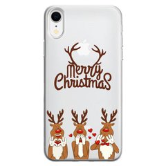 Чохол прозорий Print NEW YEAR для iPhone XR Three deer купити