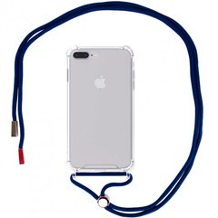 Чохол Crossbody Transparent на шнурку для iPhone 7 | 8 | SE 2 | SE 3 Midnight Blue купити