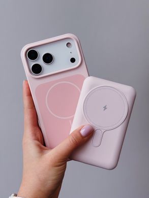Чохол New Silicone Case with MagSafe для iPhone 17 Gray Pink