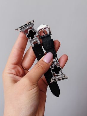 Ремінець Leather Van Cleef для Apple Watch 38mm | 40mm | 41mm | 42mm (10 | 11 series) Antique white/Starlight - ash-mobile.com.ua - фото 2