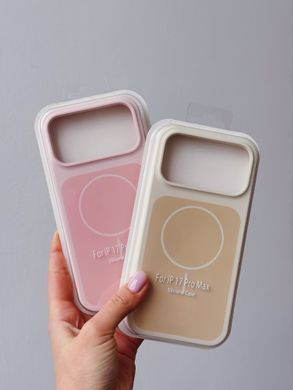 Чохол New Silicone Case with MagSafe для iPhone 17 Gray Pink