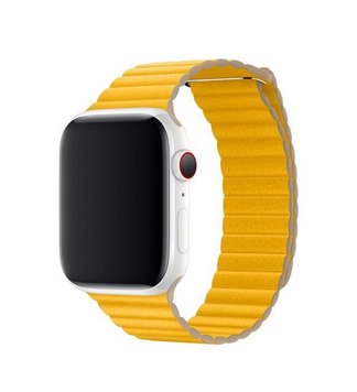 Кожаный ремешок Leather Loop Band для Apple Watch 42mm | 44mm | 45mm | 46mm | 49mm Yellow - ash-mobile.com.ua - фото 1