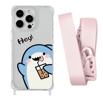 Чохол прозорий з ремінцем Print Shark для iPhone X | XS Shark Cocktail/Pink Sand - ash-mobile.com.ua - фото 1