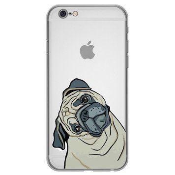 Чохол прозорий Print Dogs для iPhone 6 | 6s Pug Grey - ash-mobile.com.ua - фото 1