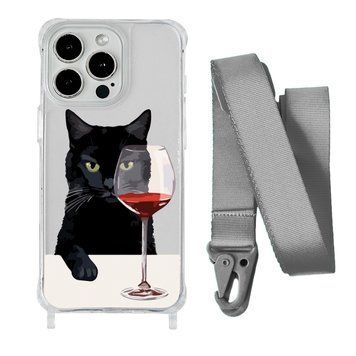 Чохол прозорий з ремінцем Print Mood swings для iPhone 11 PRO MAX Cat Wine/Silver - ash-mobile.com.ua - фото 1