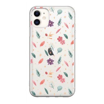 Чохол прозорий Print Flower для iPhone 11 Purple - ash-mobile.com.ua - фото 1