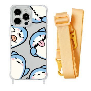 Чохол прозорий з ремінцем Print Shark для iPhone 11 PRO MAX Shark More/Yellow - ash-mobile.com.ua - фото 1