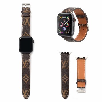 Ремінець ЛВ для Apple Watch 38mm | 40mm | 41mm Monogram Brown Big Logo - ash-mobile.com.ua - фото 1