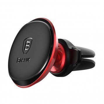 Автодержатель BASEUS PREMIUM Magnetic Air Vent + cable clip Red - ash-mobile.com.ua - фото 1