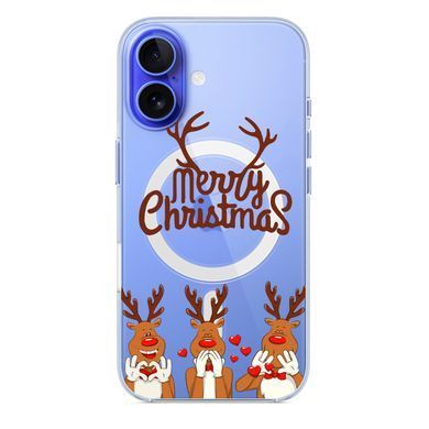 Чохол прозорий Print NEW YEAR with MagSafe для iPhone 17 Three deer