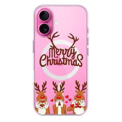 Чохол прозорий Print NEW YEAR with MagSafe для iPhone 17 Three deer