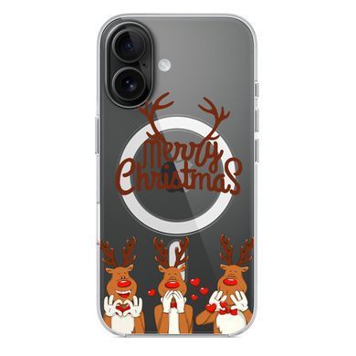 Чохол прозорий Print NEW YEAR with MagSafe для iPhone 17 Three deer