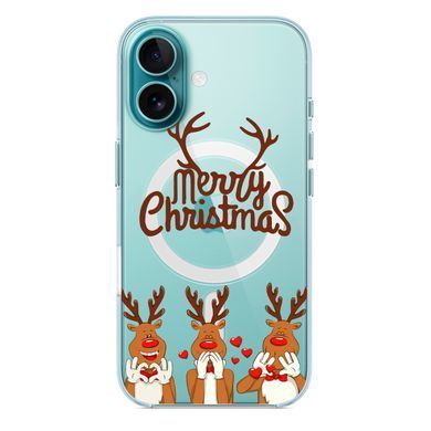 Чохол прозорий Print NEW YEAR with MagSafe для iPhone 17 Three deer