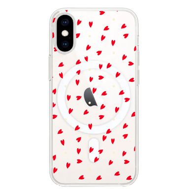 Чохол прозорий Print Love Kiss with MagSafe для iPhone XS MAX More Hearts - ash-mobile.com.ua - фото 1