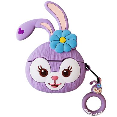 Чехол 3D для AirPods PRO Flower Blue Stella Rabbit Purple купить