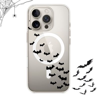 Чохол прозорий Print Halloween with MagSafe для iPhone 16 PRO MAX Flittermouse - ash-mobile.com.ua - фото 1