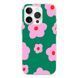 Чохол прозорий Print Flower Color with MagSafe для iPhone 16e | 17e Flower Green