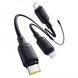 Кабель Baseus Silky One-for-Three Fast Charging Type-C (Micro USB+Lightning+Type-C) 100W (1.5m) Black