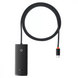 Перехідник для MacBook USB-C Хаб Baseus Lite Series 4 в 1 (Type-C to USB 3.0*4 ) (1m) Black