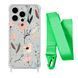 Чохол прозорий з ремінцем Print Flower для iPhone 13 PRO Floral Dream/Lime Green