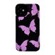Чехол Ribbed Case для iPhone 14 PRO Butterfly Black/Purple