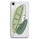 Чехол прозрачный Print Leaves для iPhone XR Green купить