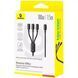 Кабель Baseus Silky One-for-Three Fast Charging Type-C (Micro USB+Lightning+Type-C) 100W (1.5m) Black