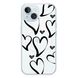 Чохол прозорий Print Love Kiss with MagSafe для iPhone 14 Heart Black