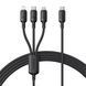 Кабель Baseus Silky One-for-Three Fast Charging Type-C (Micro USB+Lightning+Type-C) 100W (1.5m) Black