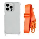 Чехол прозрачный с ремешком для iPhone 15 Plus Orange - ash-mobile.com.ua - фото 1