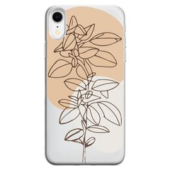 Чохол прозорий Print Leaves для iPhone XR Flowerpot купити