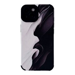 Чохол Ribbed Case для iPhone 15 Plus Marble Black/White