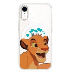 Чохол прозорий Print Lion King with MagSafe для iPhone XR Simba Love Blue купити