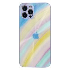 Чохол Glass Watercolor Case Logo new design для iPhone 12 PRO MAX Yellow/Pink/Mint купити