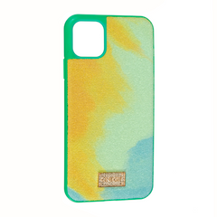 Чохол ONEGIF Wave Style для iPhone 12 | 12 PRO Yellow/Dark Green купити