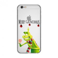 Чохол прозорий Print NEW YEAR для iPhone 6 | 6s Merry Grinchmas купити