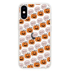 Чохол прозорий Print Halloween with MagSafe для iPhone XS MAX Pumpkin Orange купити