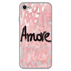 Чохол прозорий Print Amore для iPhone 7 | 8 | SE 2 | SE 3 Pink купити
