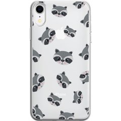 Чохол прозорий Print Animals для iPhone XR Raccoon купити