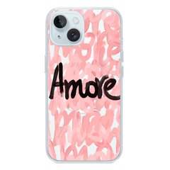 Чехол прозрачный Print Amore with MagSafe для iPhone 13 Pink